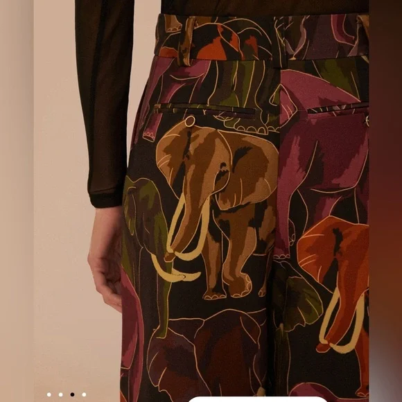 Farm Rio Brown Elephants Pants
